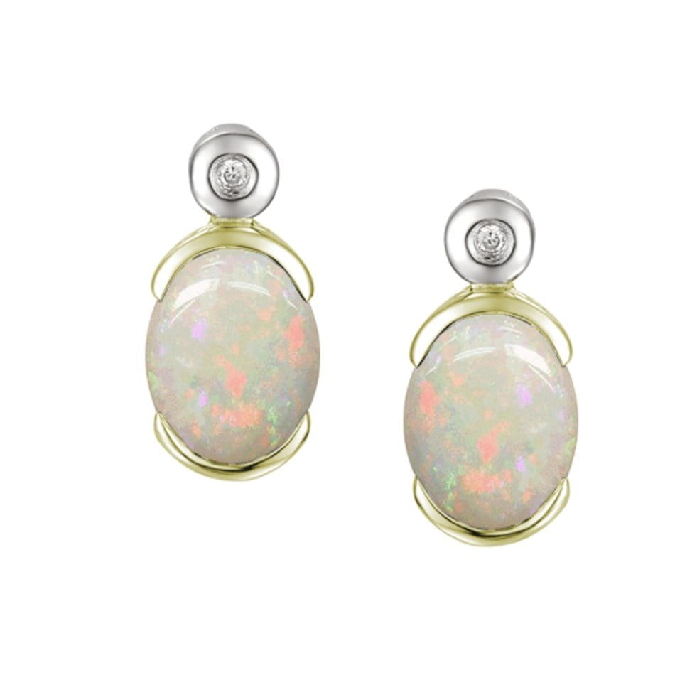 Amore Sterling Silver Spicy White Opal Earrings
