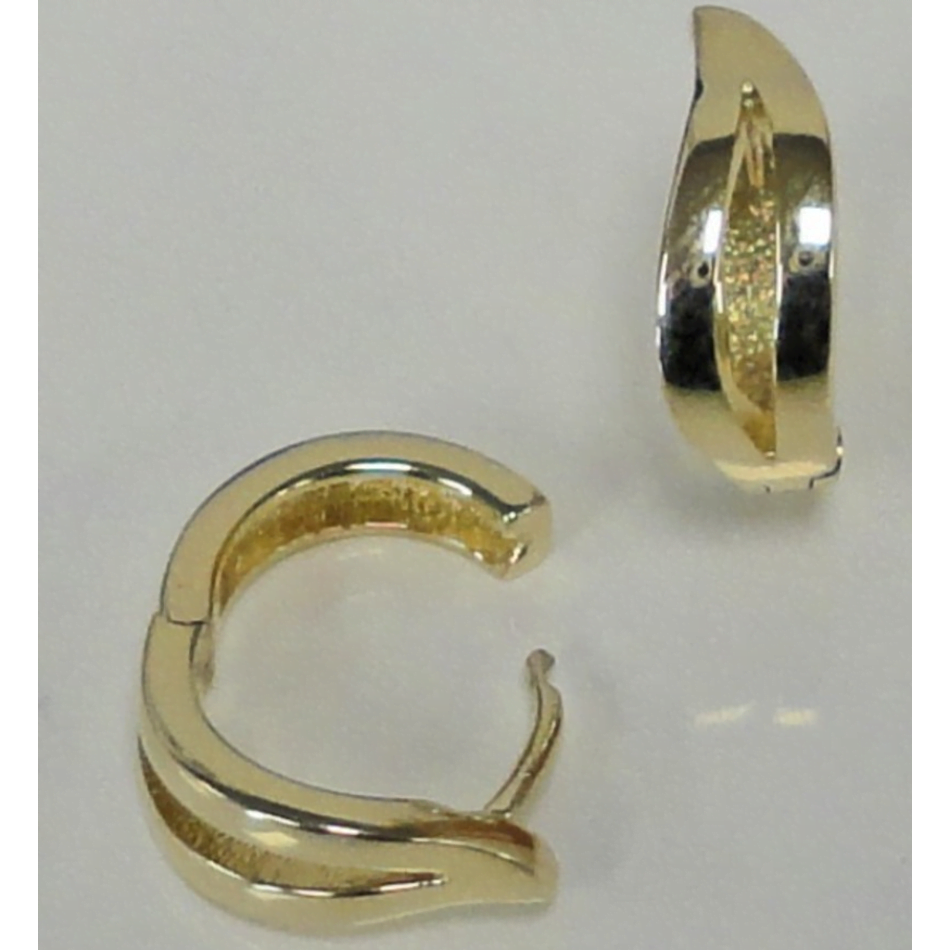 9ct Yellow Gold Open Wave Huggie Earrings