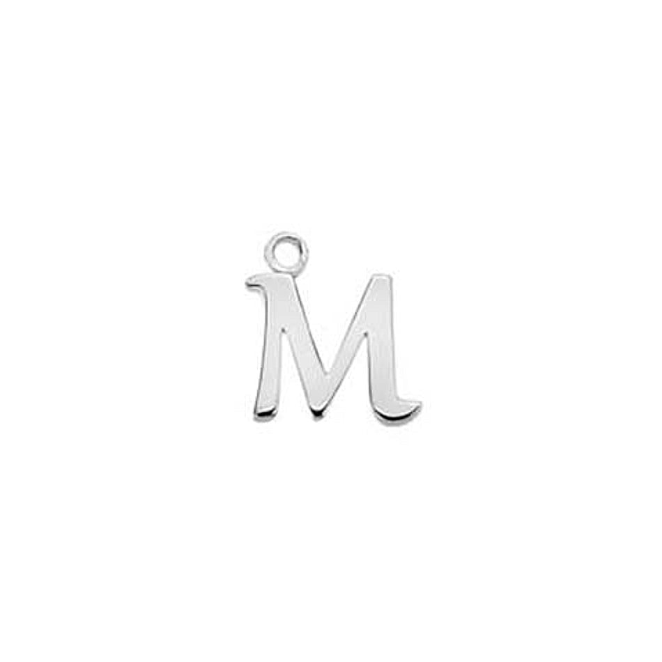 Curteis Sterling Silver Polished Letter 'M' Necklace