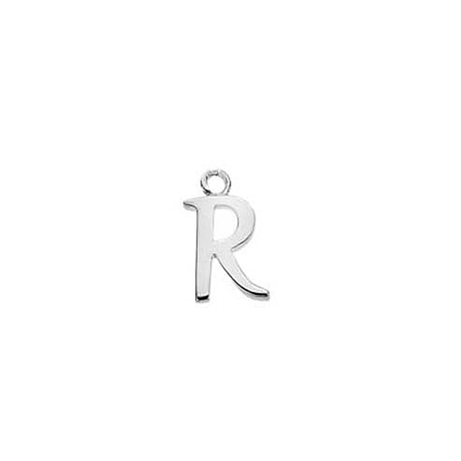 Curteis Sterling Silver Polished Letter 'R' Necklace