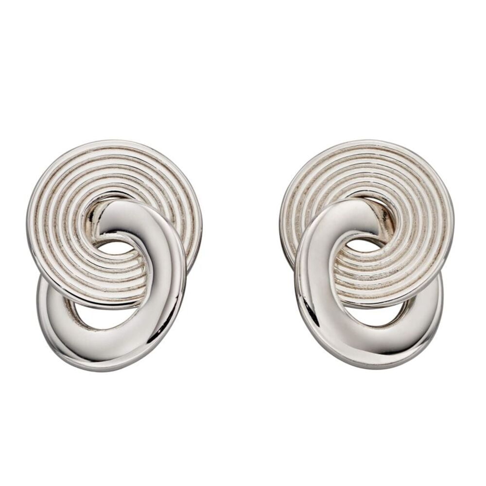 Fiorelli Recycled Silver Textured Stud Earrings