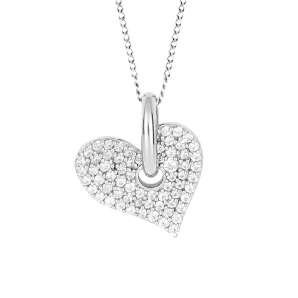 Fiorelli Recycled Silver Cubic Zirconia Heart Pendant