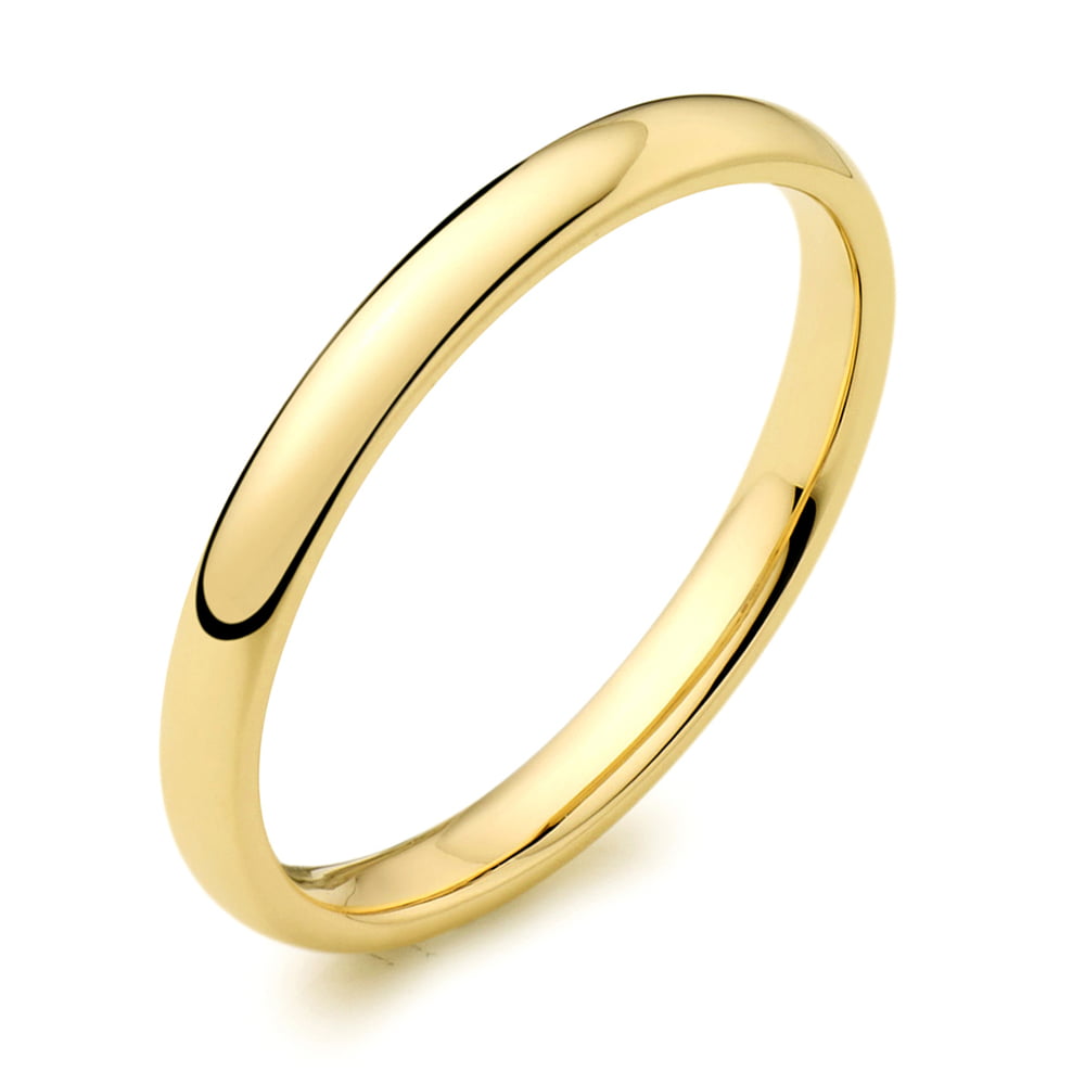 9ct Yellow Gold 2mm Light Court Ladies Wedding Ring
