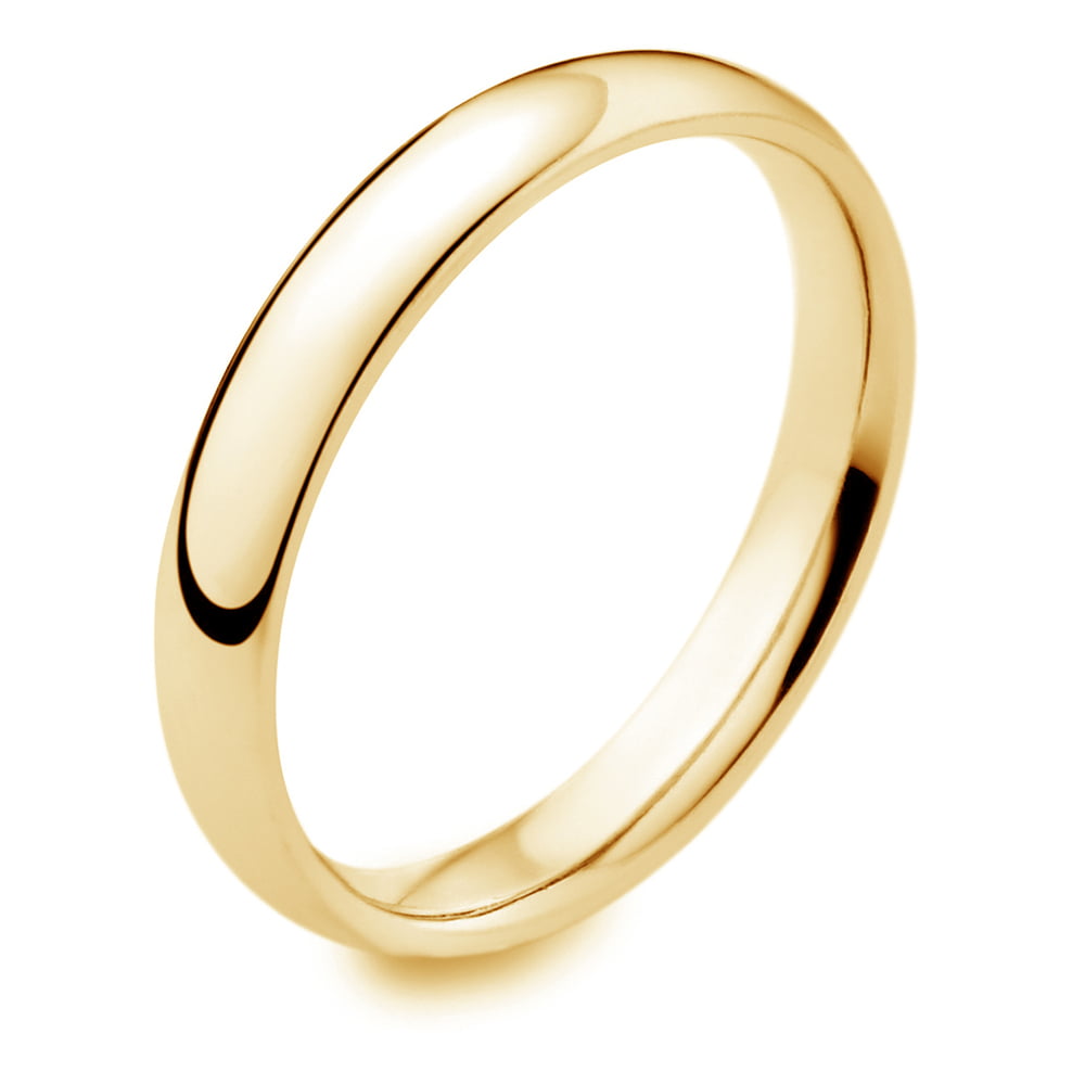 9ct Yellow Gold 3mm Light Court Ladies Wedding Ring