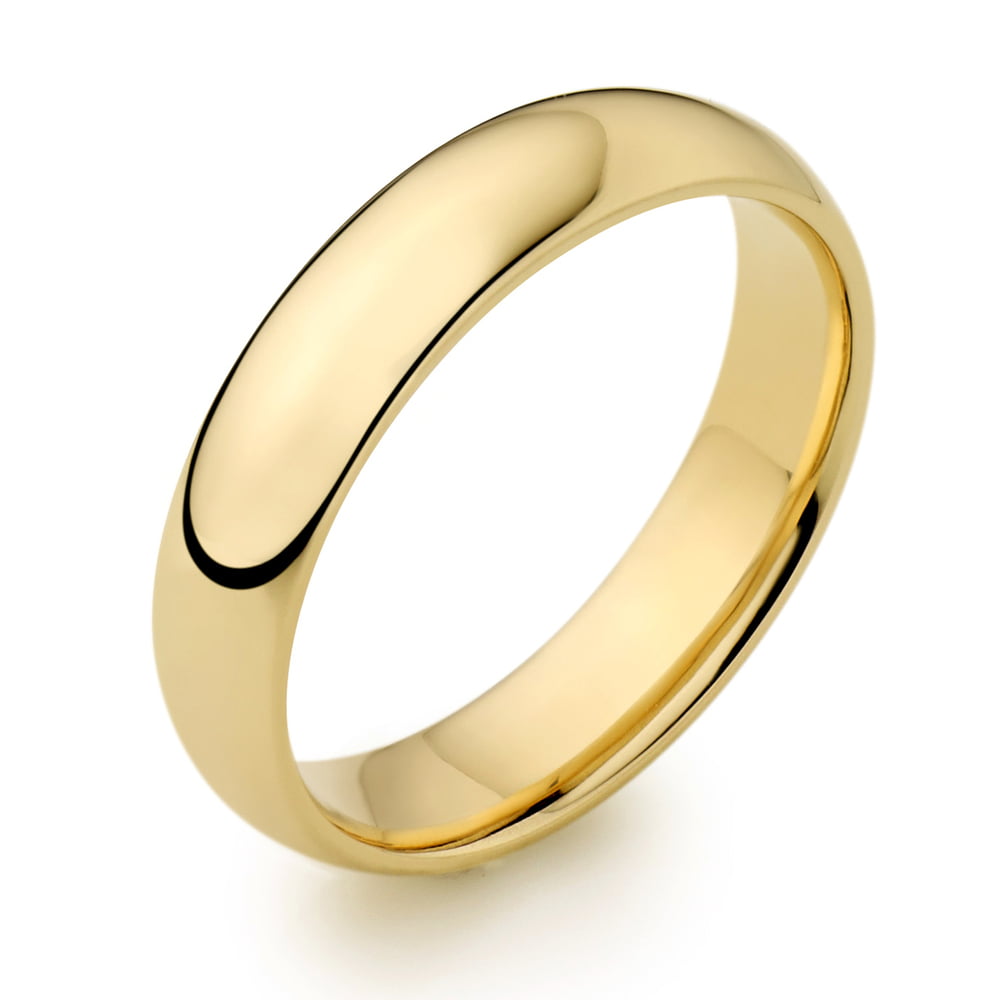 9ct Yellow Gold 5mm Light Court Mens Wedding Ring