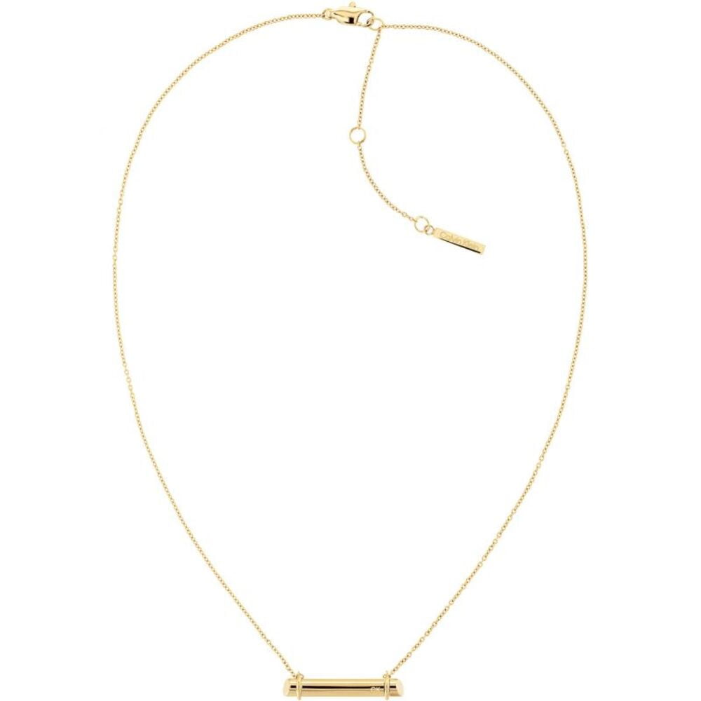 Calvin Klein Stainless Steel Gold Plated Bar Necklace