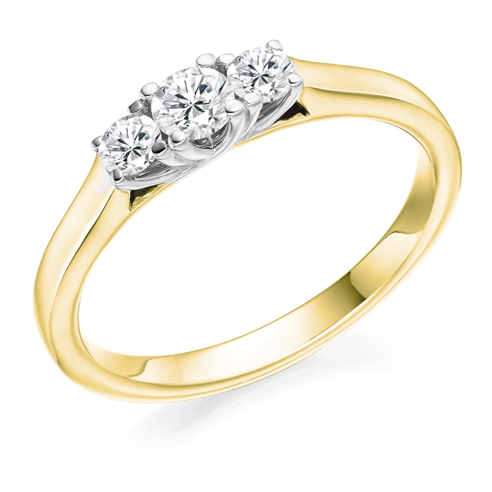 18ct Yellow Gold 0.40ct Diamond Trilogy Engagement Ring