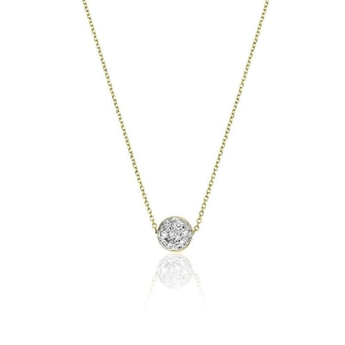 18ct Yellow Gold Diamond Pave Necklace