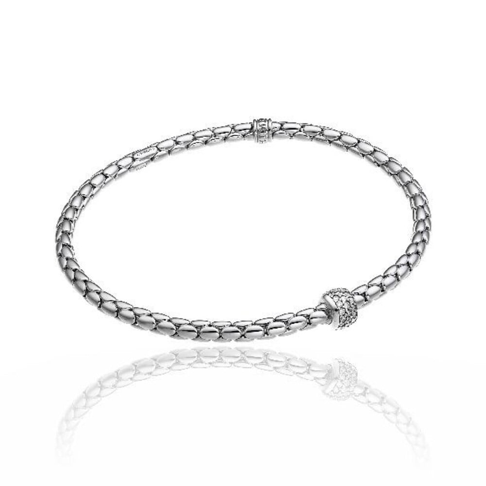 Chimento Stretch Spring 18ct White Gold Flexible 0.23ct Diamond Bracelet