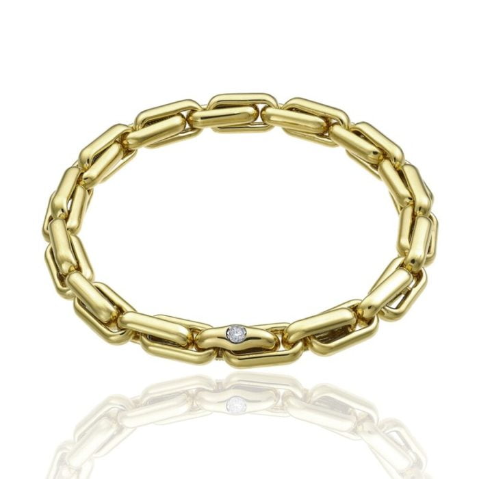 18ct Yellow Gold Diamond Chain Bracelet