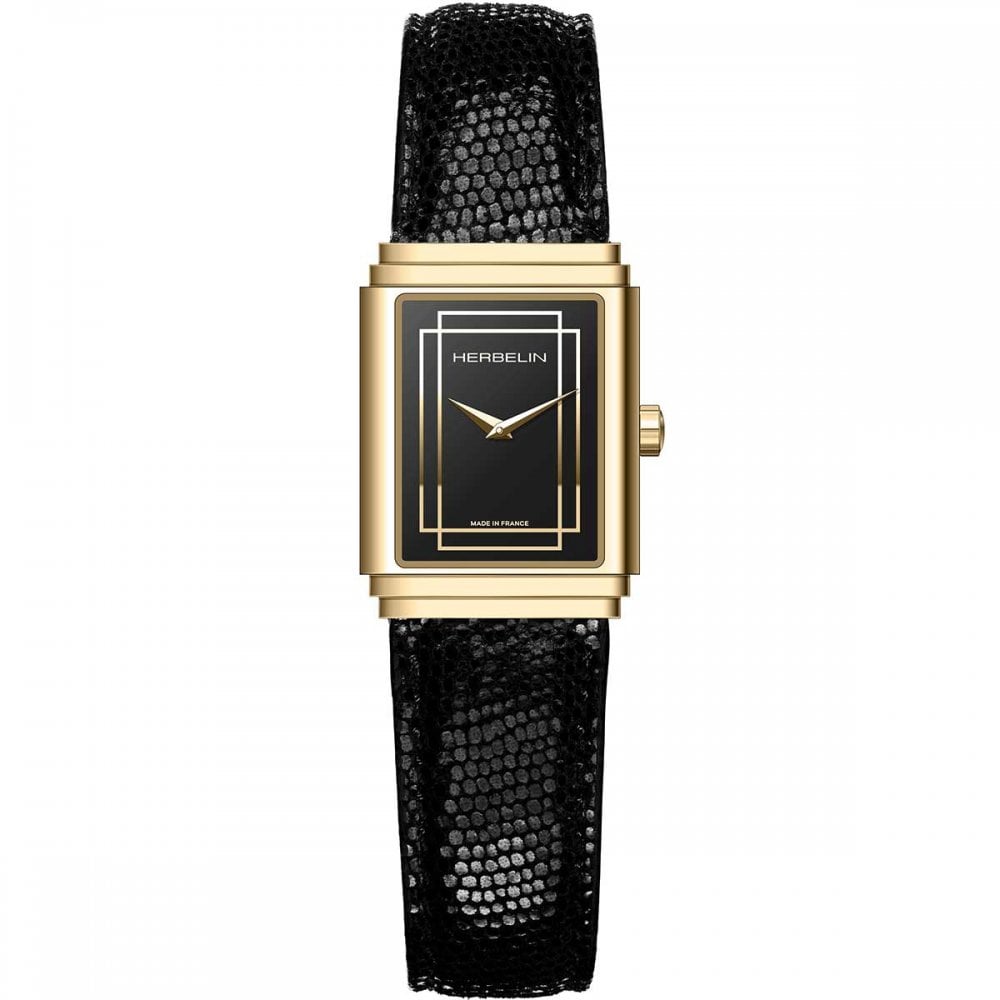 Herbelin Ladies Art Deco 1925's Black & Gold Watch