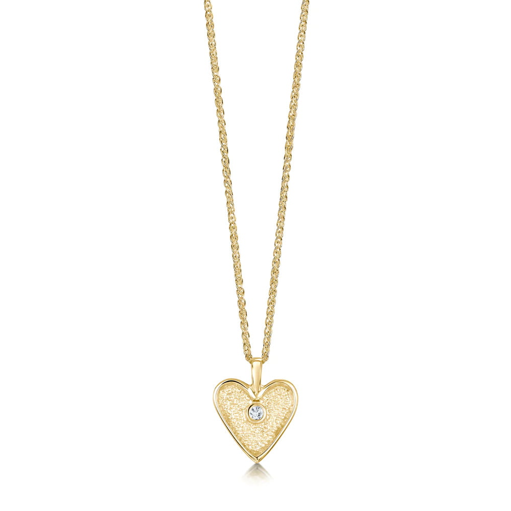 Sheila Fleet Secret Hearts 9ct Yellow Gold Diamond Heart Pendant