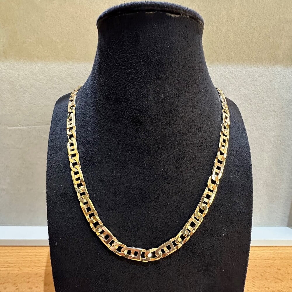 Pre-Owned 9ct Yellow Gold Anchor & Curb Chain