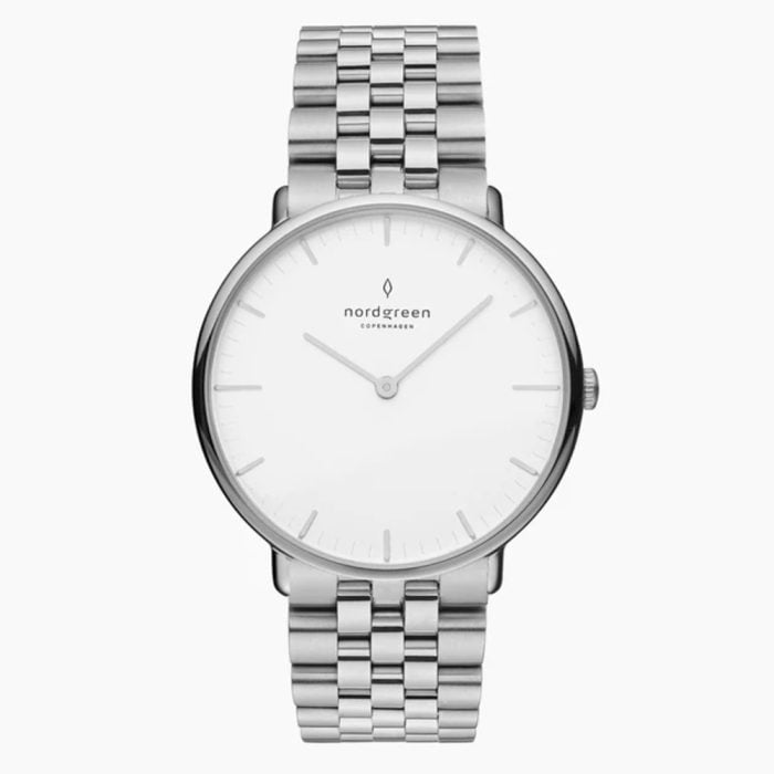 Nordgreen Mens Silver and White Watch