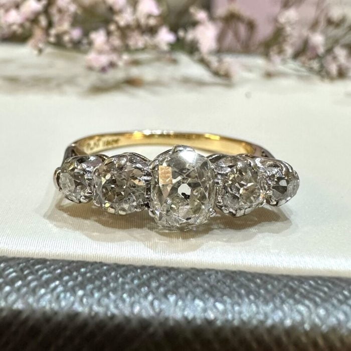 Second Hand 18ct Gold Five Stone Diamond Ring