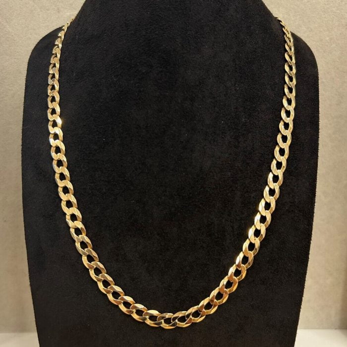 Second Hand 9ct Yellow Gold Flat Curb Chain
