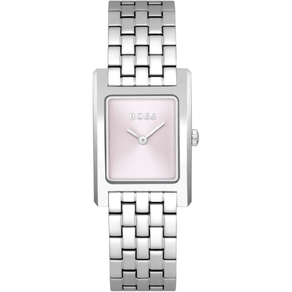 BOSS Ladies Lucy Pink Stainless Steel Tank Watch