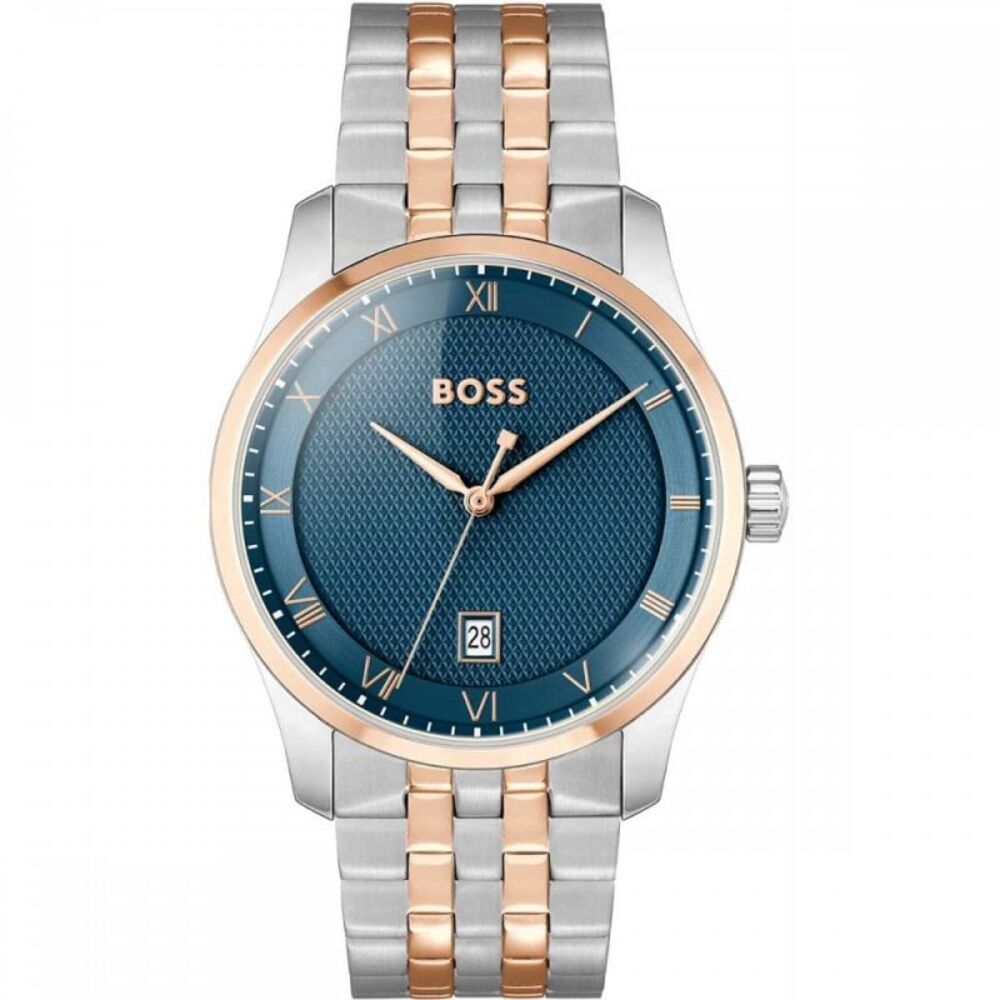BOSS Mens Principle Bi-Coloured Blue Watch