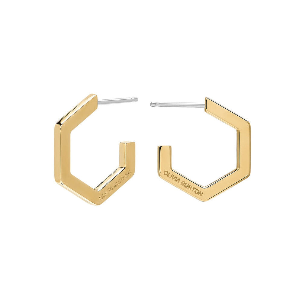 Olivia Burton Signature Honeycomb Gold Tone Small Hoop Earrings
