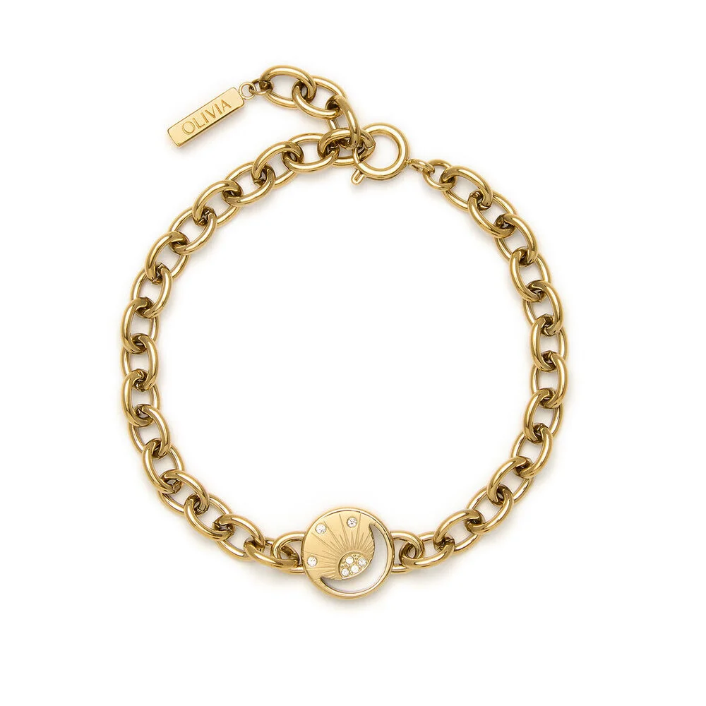 Olivia Burton Celestial Sun Gold Plated Chain Bracelet