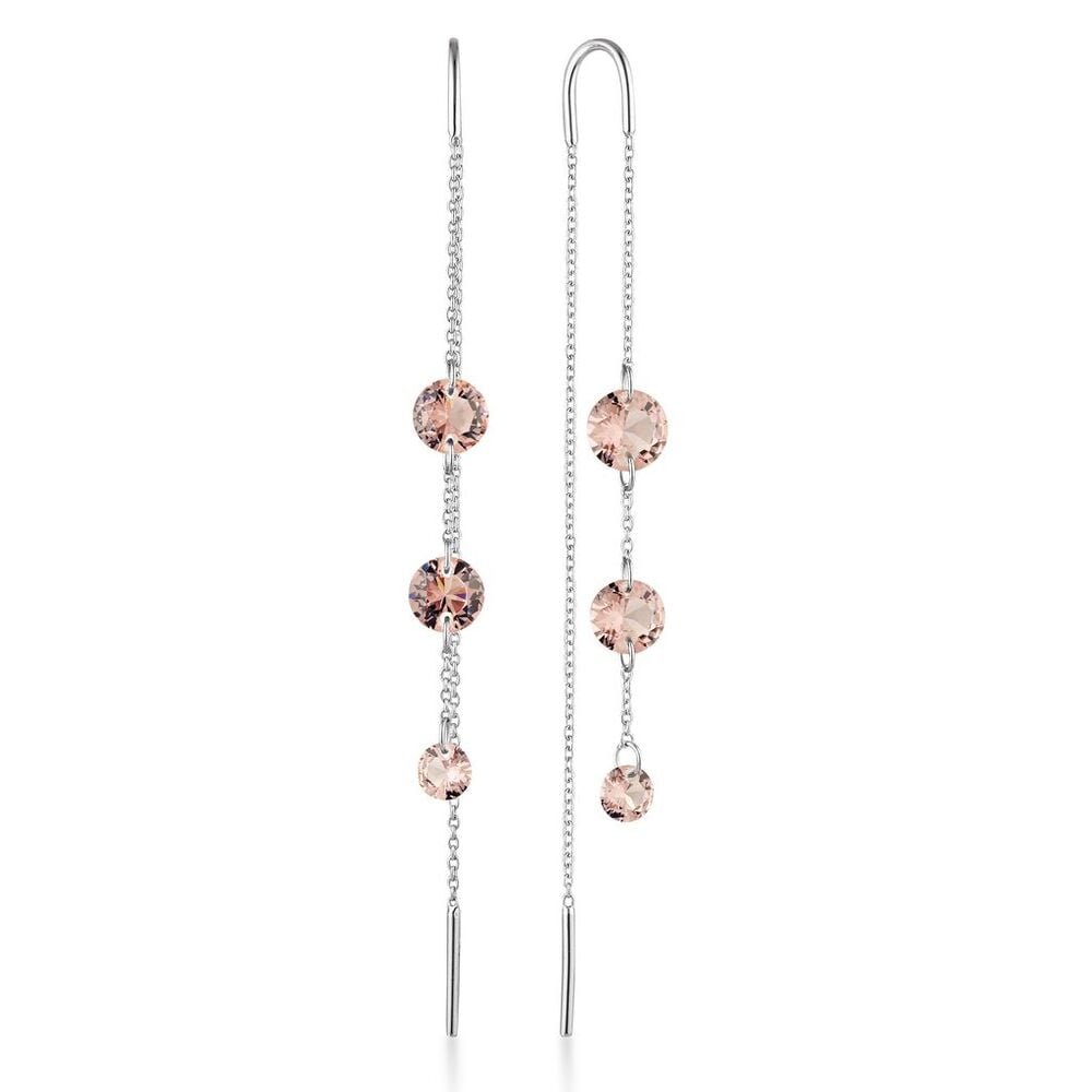 Georgini Mirage Ethereal Gold Pink CZ Threader Earrings