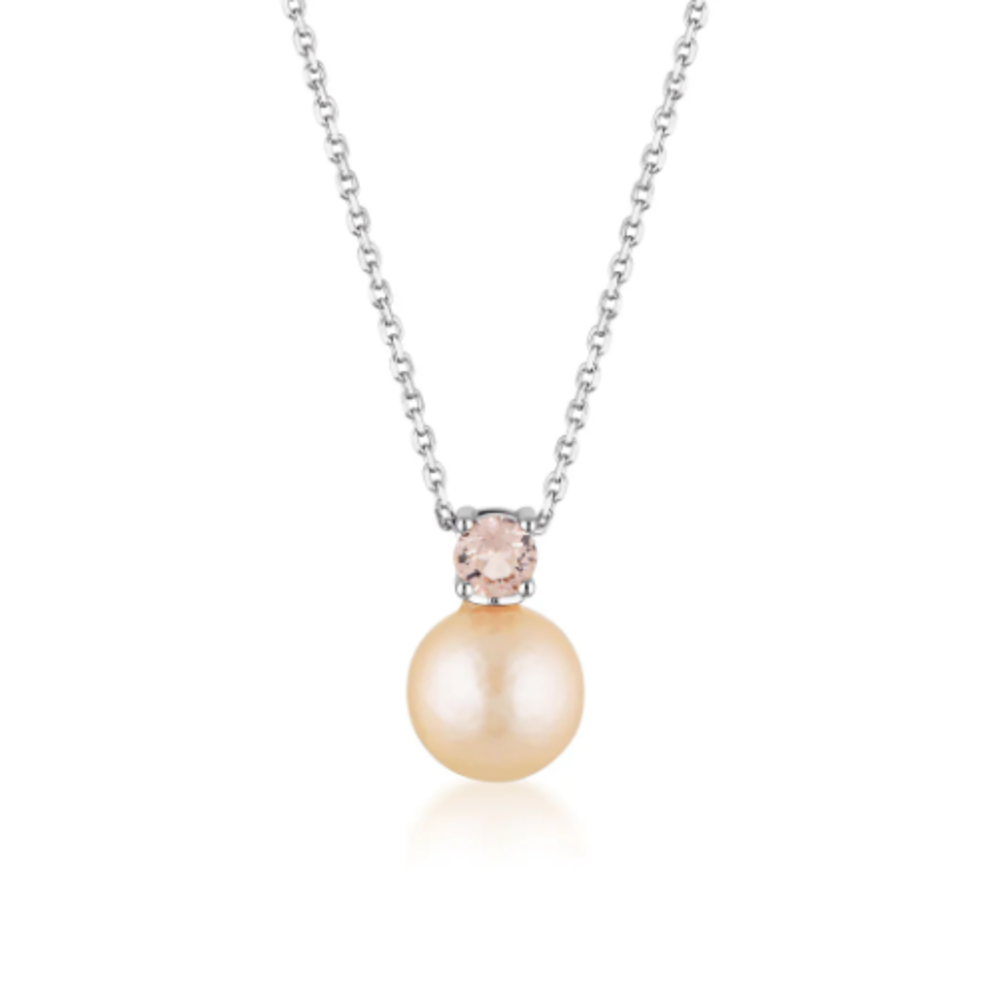 Georgini Noosa Silver Pearl & Pink CZ Necklace