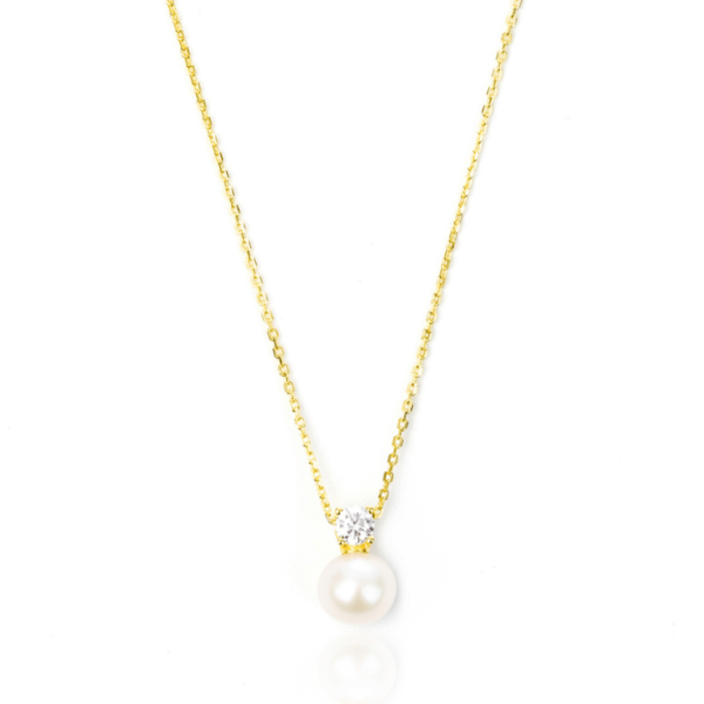 Georgini Oceans Noosa Gold Pearl & CZ Necklace