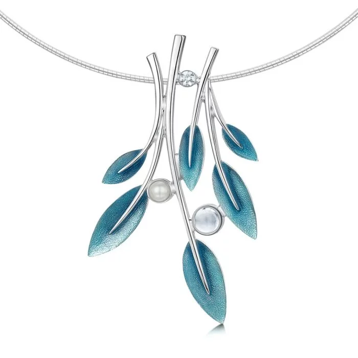 Sheila Fleet | Leaf Necklace | Moonstone Necklace