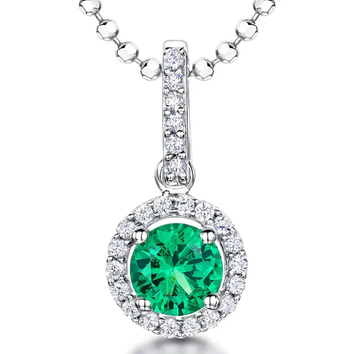 Green Stone Necklace | Green Gem Necklace | Silver Necklace
