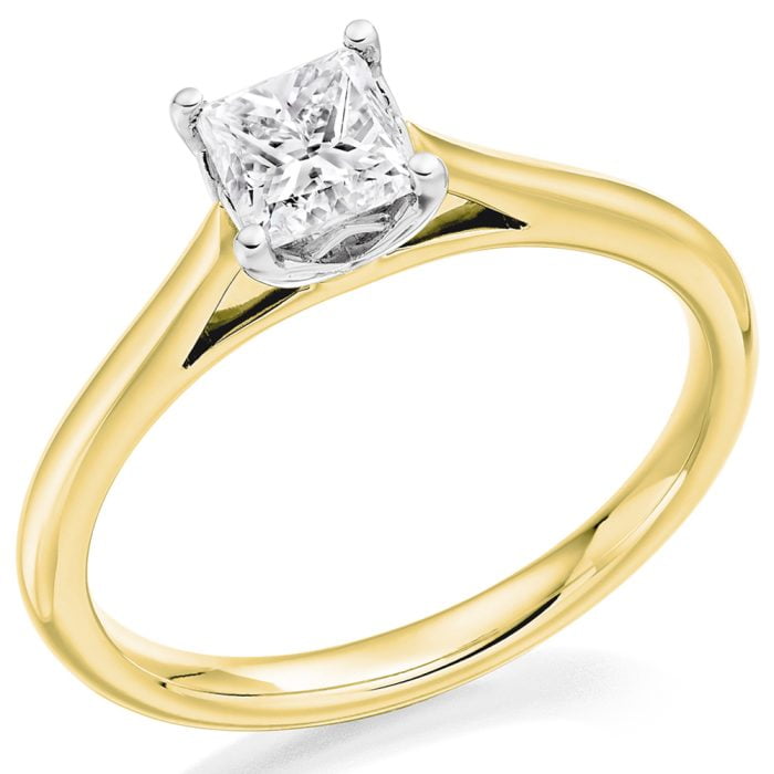 Princess Cut Solitaire Ring | Square Cut Ring | Gold | Nettletons