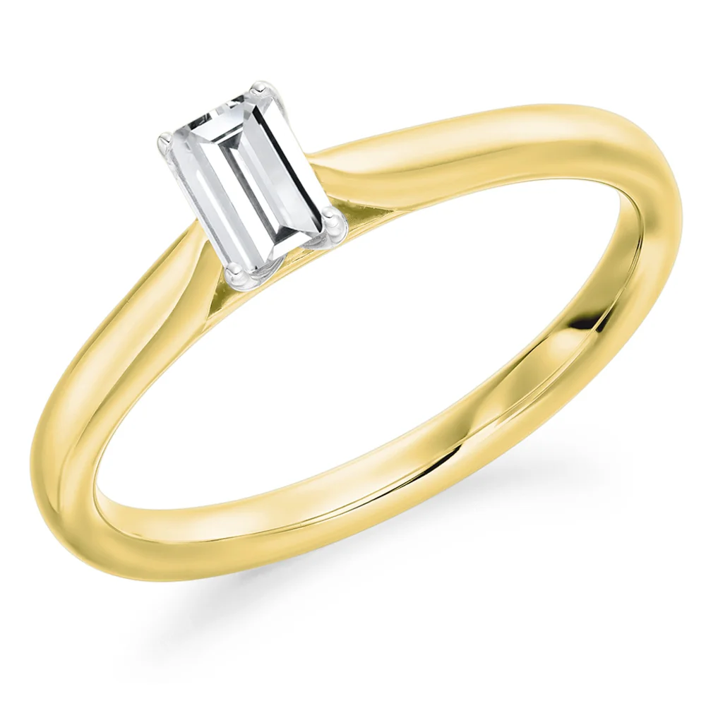 Emerald Cut Ring Diamond | Gold Emerald Cut Engagement Rings