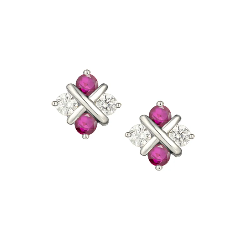 Amore Silver Ruby Scarlet Serenity Earrings