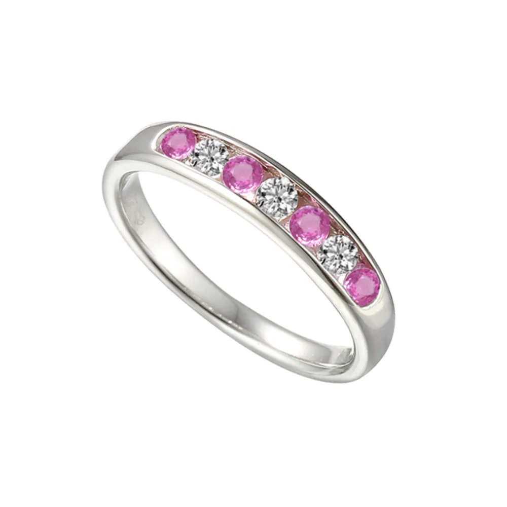 Amore Silver Pink Sapphire Everlasting Ring