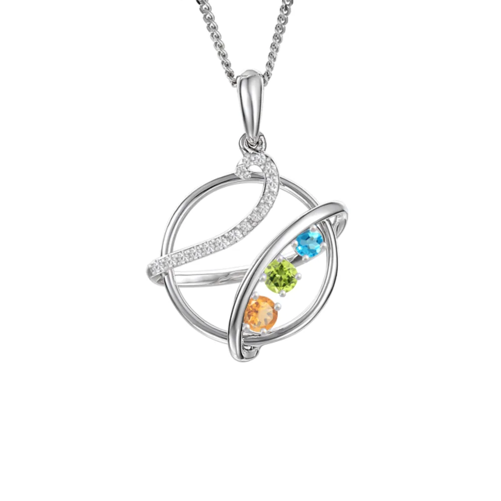 Amore Silver Gemstone Kaleidoscope Necklace