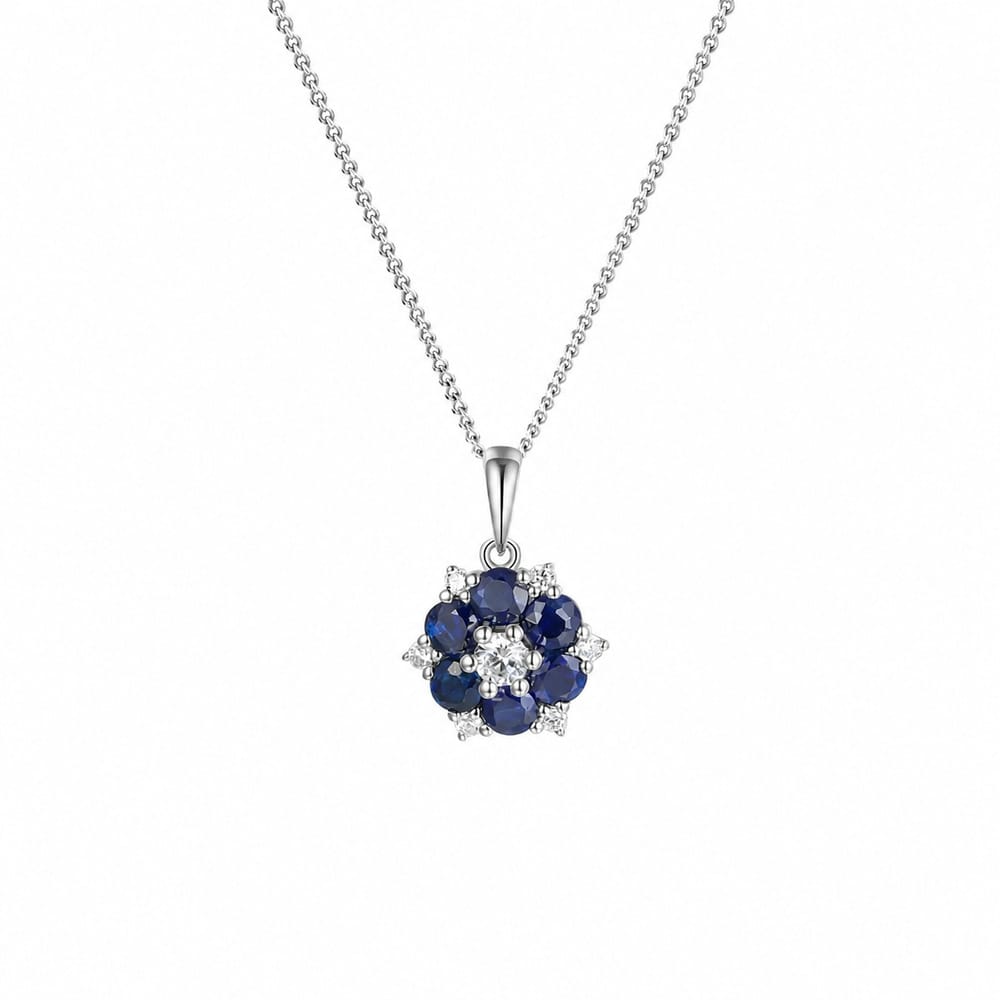 Amore 9ct White Gold Sapphire Artemis Pendant