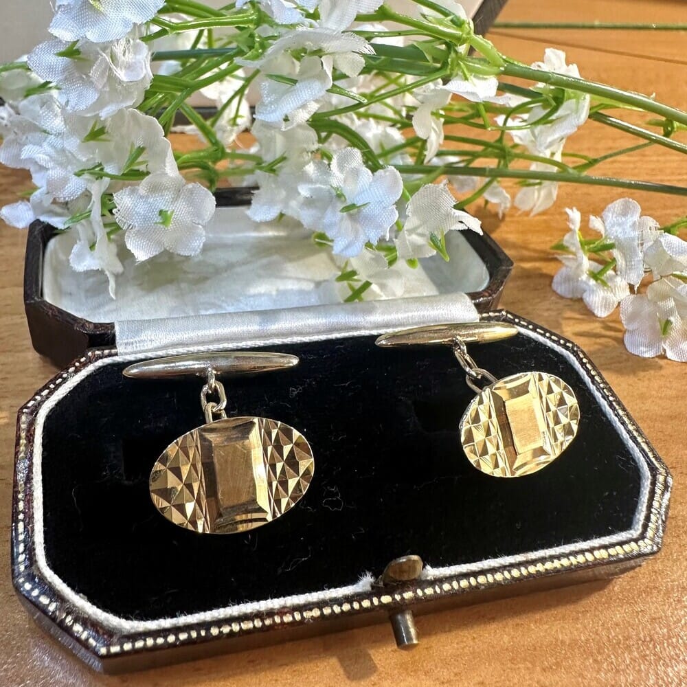 Second Hand 9ct Yellow Gold Oval Cufflinks