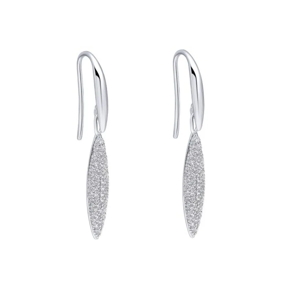 Fiorelli Silver Long Navette Drop Earrings