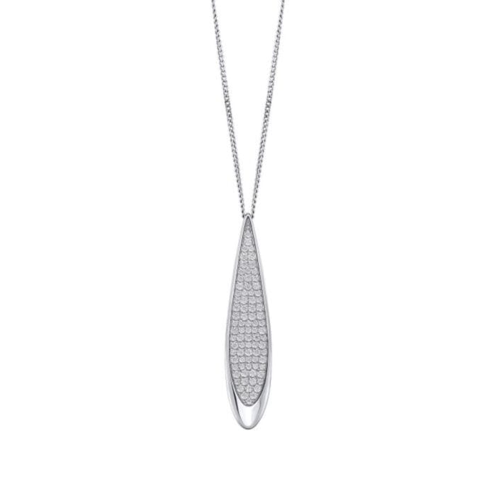 Silver Droplet Necklace | Silver CZ Necklace | Nettletons Jewellers