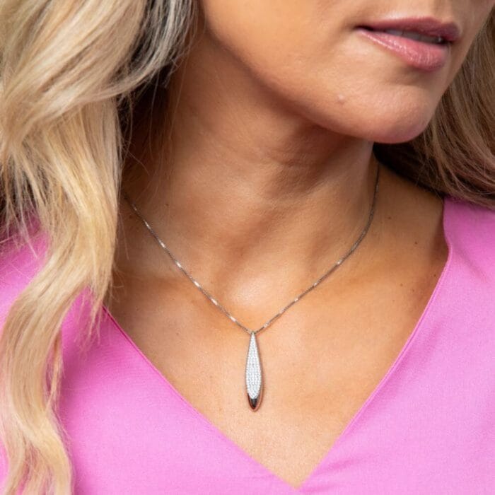 Fiorelli Silver Tilted Droplet Pendant - Image 2