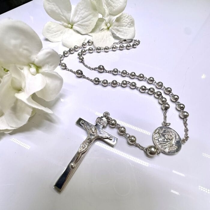Silver Rosary Necklace | Rosary Beads | Second Hand