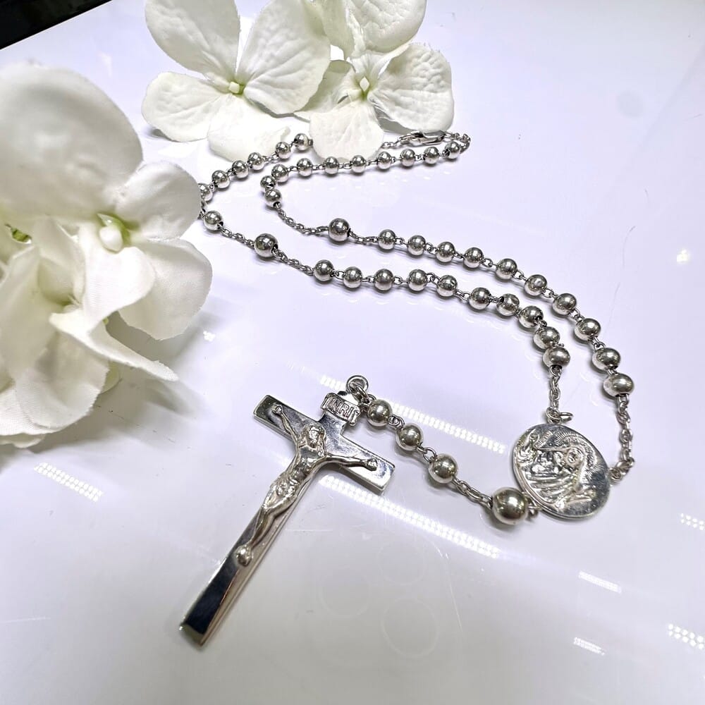 Second Hand Silver Rosary Beads
