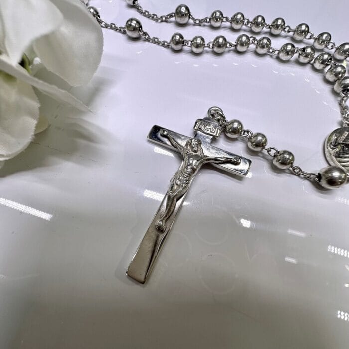 Second Hand Silver Rosary Beads - Image 4