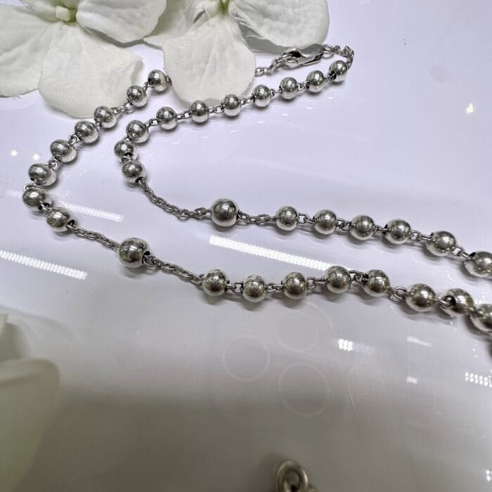 Second Hand Silver Rosary Beads - Image 2
