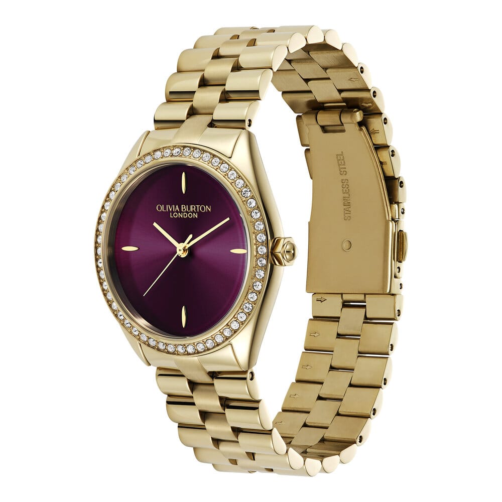Olivia Burton Sports Luxe Bejewelled Cherry Lacquer Watch - Image 2