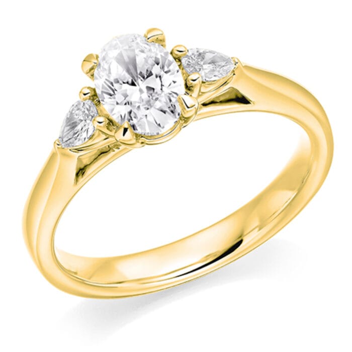 Gold Oval Diamond Trilogy | 0.50ct Oval Diamond | Nettletons