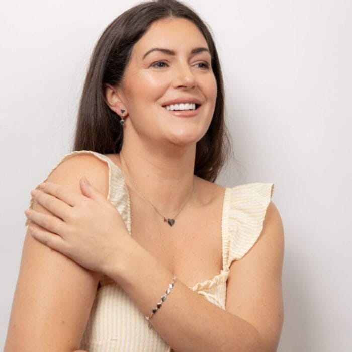 Fiorelli Silver & Rose Gold Heart Tennis Bracelet - Image 3