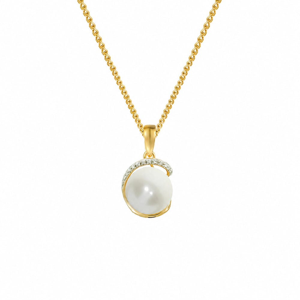Amore 9ct Yellow Gold Pearl Twist Oriental Pendant