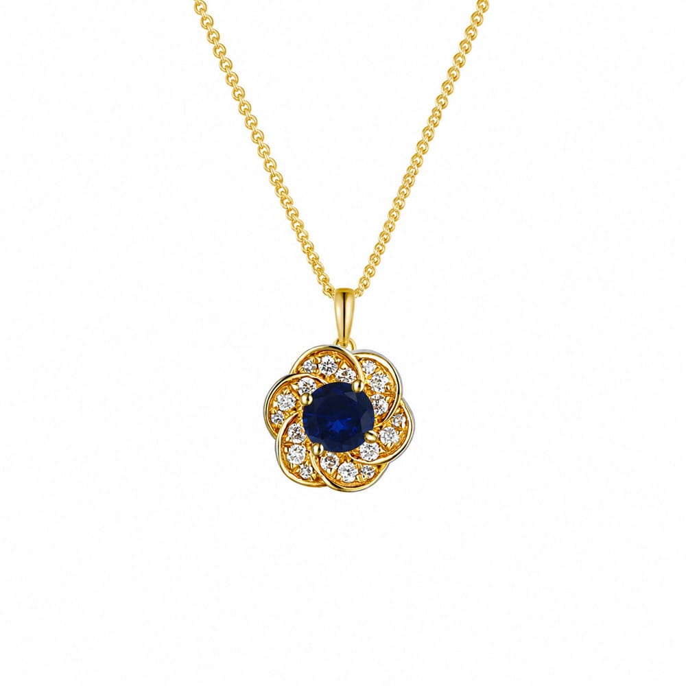 Amore 9ct Yellow Gold Sapphire Stargazer Pendant