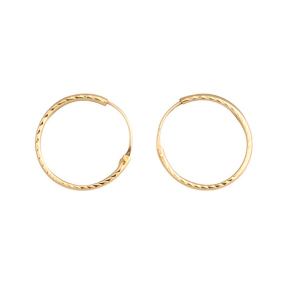 Curteis 9ct Yellow Gold Diamond Cut Sleeper Earrings
