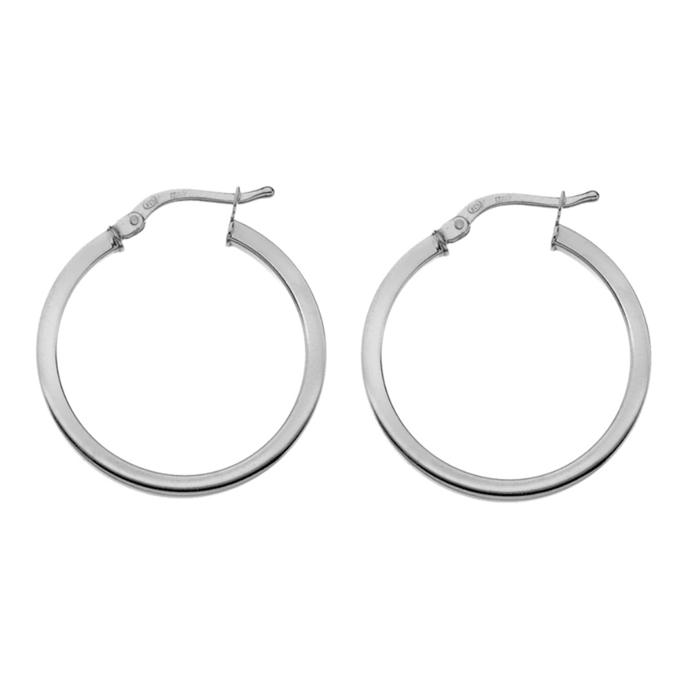Curteis Silver Round Hoop Earrings